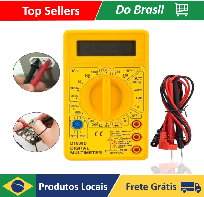 Multimetro Digital Profissional Cabo Multi Teste Portátil – AliExpress 1420