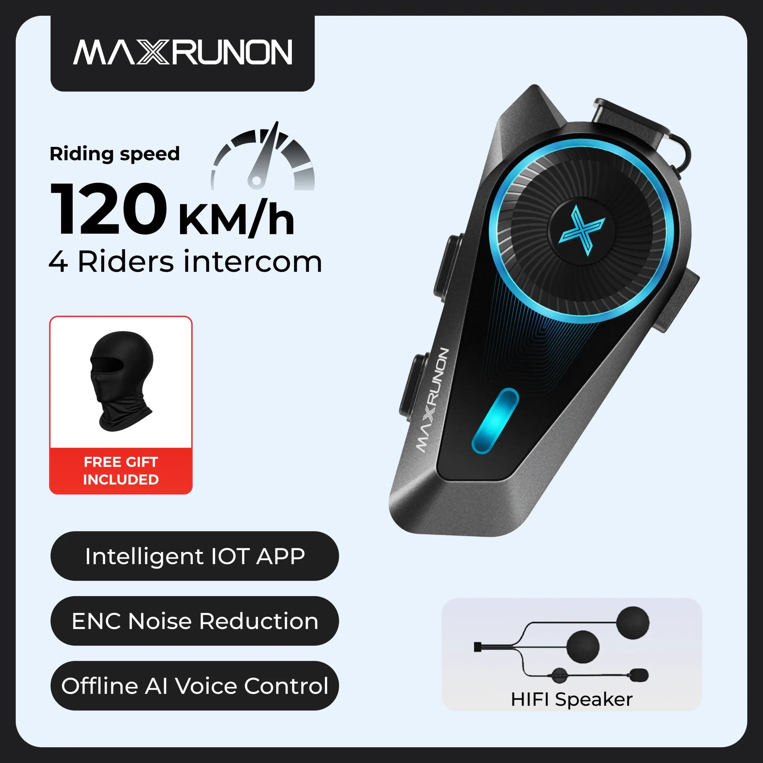 Interfone Moto Bluetooth D10 IPX7 4 Pilotos