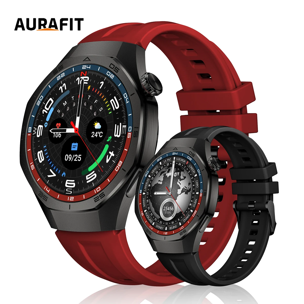 AURAFIT Relógio ENERGY 3 chamadas sem fio,modo multi-esporte,lembrete e rejeição de chamadas,lembrete de SMS,para iPhone/Android