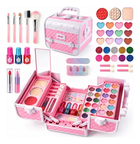 Kit Maleta Maquiagem Infantil Completa Menina Rosa Lavavel