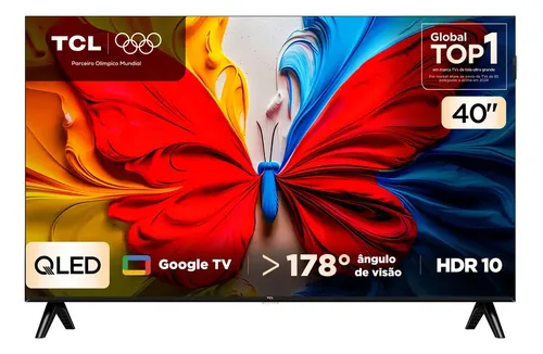 Smart Tv Tcl 40 Polegadas Qled Full Hd S5k Wifi Bluetooth Google Tv 2 Hdmi Hdr10 Dolby Audio 40s5k
