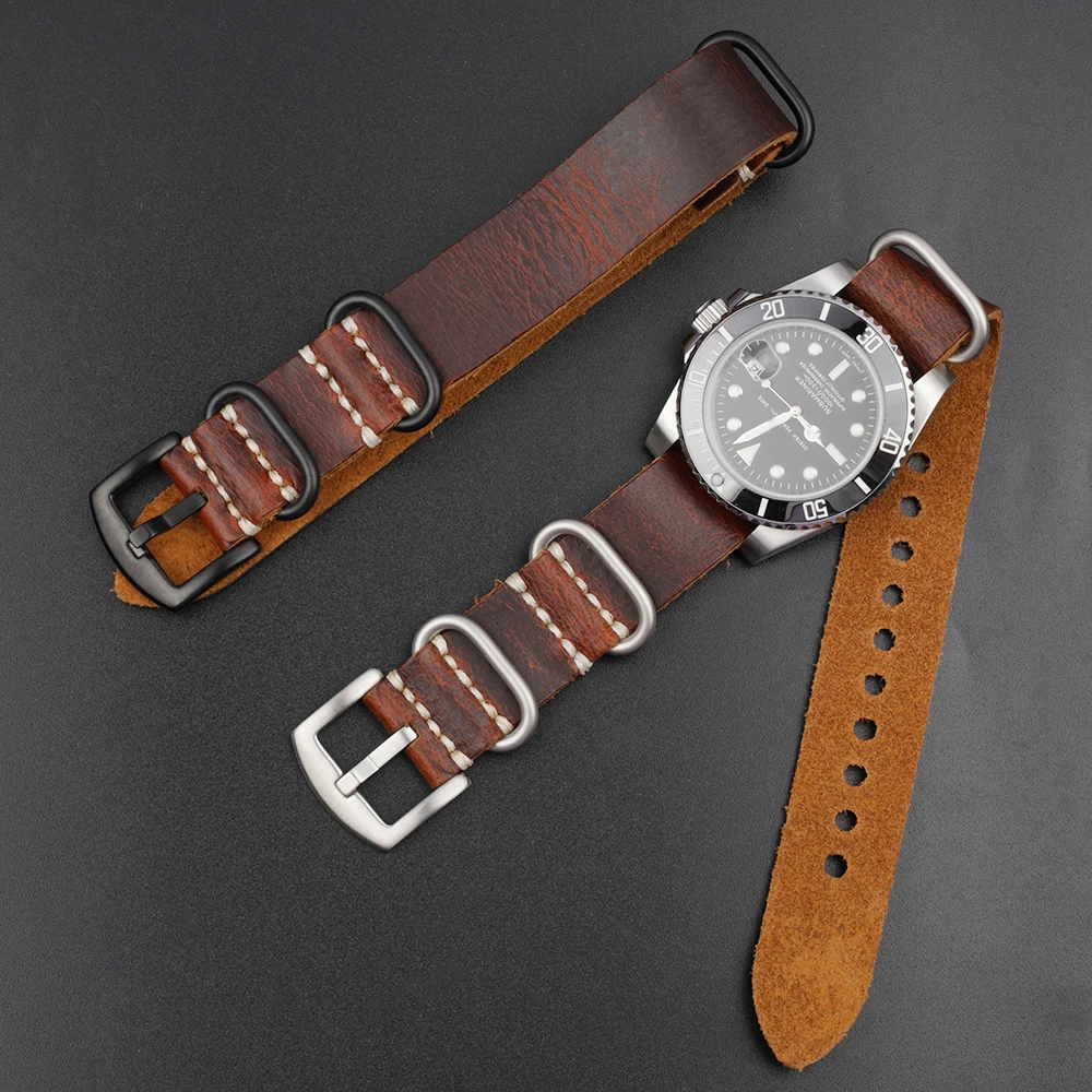 Pulseira de Couro 20mm 22mm 24mm para Relógio