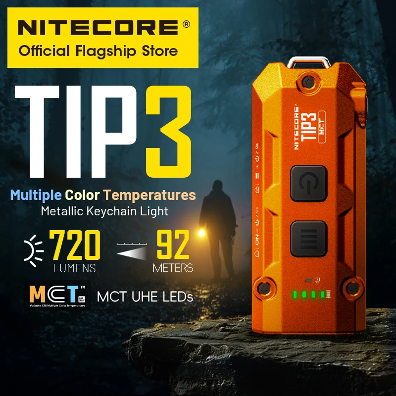 Lanterna de Chaveiro NITECORE TIP3 EDC 720 Lumens Mini USB-C Recarregável com Múltiplas Temperaturas de Cor 30g Ultraleve – AliExpress 39