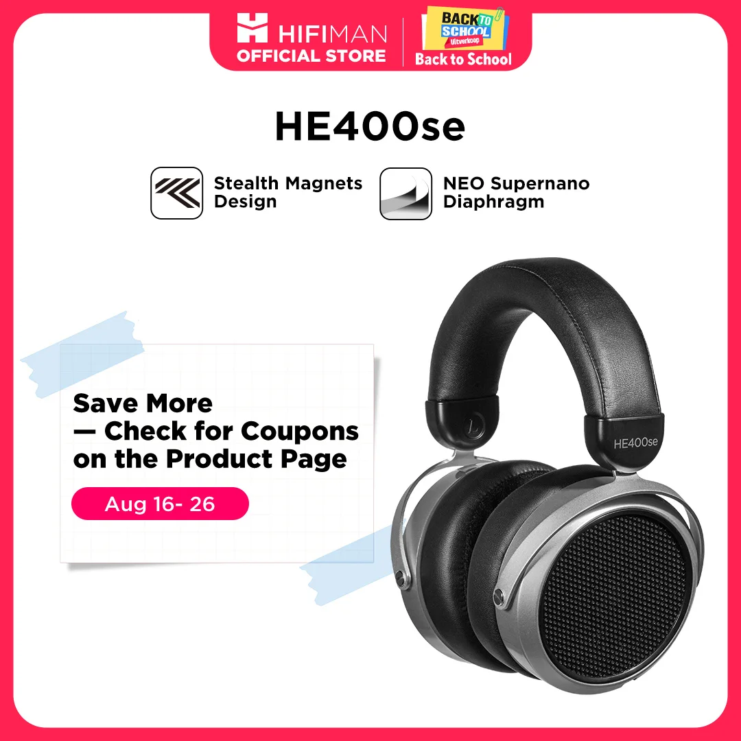 HIFIMAN HE400SE Stealth Magnets Over-Ear Open-Back Fones de ouvido com fio magnético planar de tamanho completo