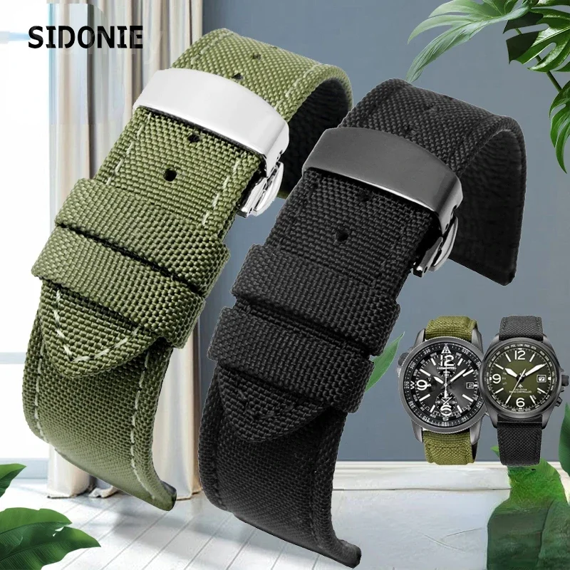 Pulseira de relógio de nylon estilo exército para Citizen Eco-Drive Bm8475 para gaivota Seiko Tissot pulseira de couro genuíno 18 19 20 22 24mm – AliExpress 1511