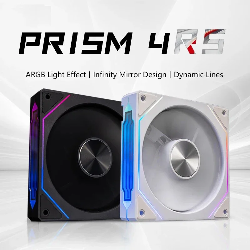 PRISM 4 RS Ventilador para caixa de computador 12cm ARGB Ventilador de resfriamento silencioso de 4 pinos 12V Grande volume de ar 800-1600RPM