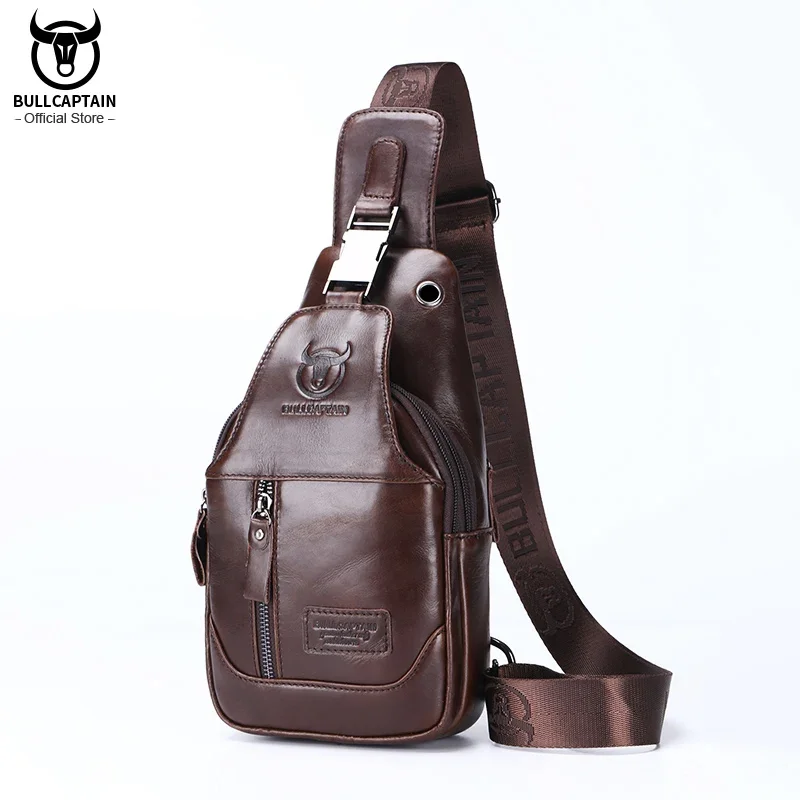 Bolsa de Ombro Masculina em Couro Simples BULLCAPTAIN