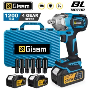 Chave de Impacto Elétrica 18V Sem Fio 1200N.m Gismo