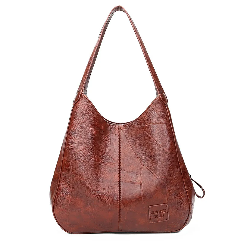 Bolsa Feminina Vintage de TPU, 28x12x30cm, Marrom, Preto