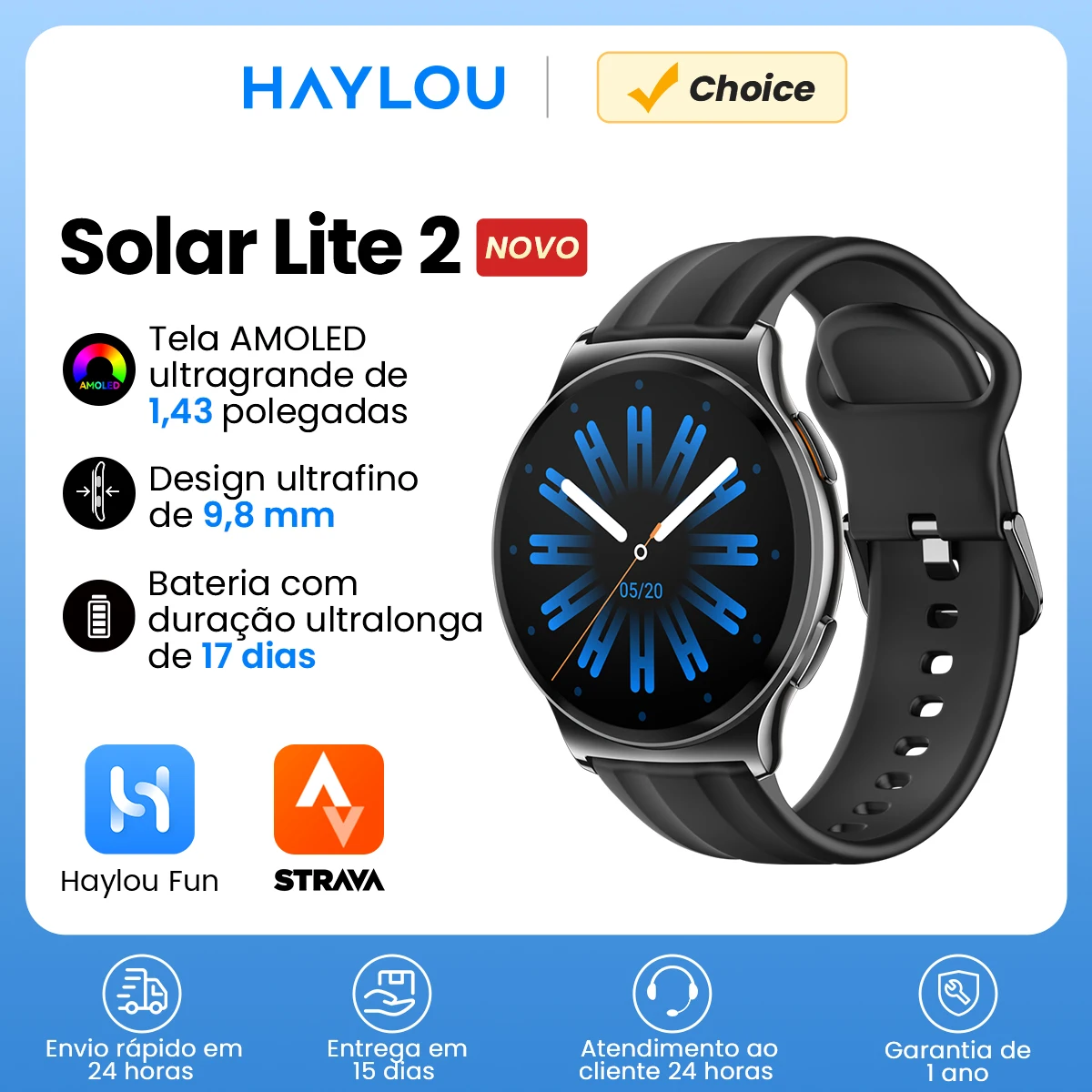 HAYLOU Solar Lite 2 Smartwatch 1.43