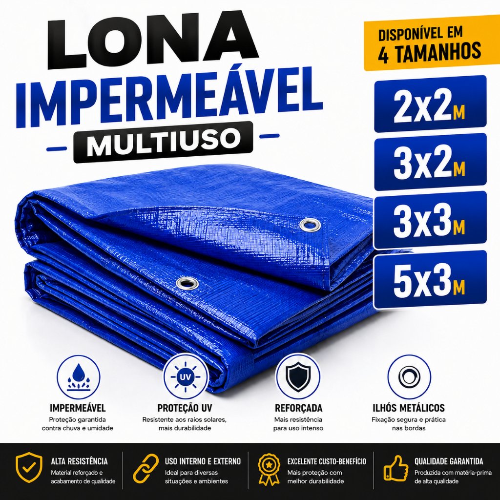 Lona Impermeável Reforçada Multiuso Polietileno Piscina  Cobertura Proteção UV com Ilhós | Shopee Brasil