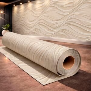 Papel de Parede Adesivo Texturizado Ondas Moderno Para Sala Hall Branco | Shopee Brasil