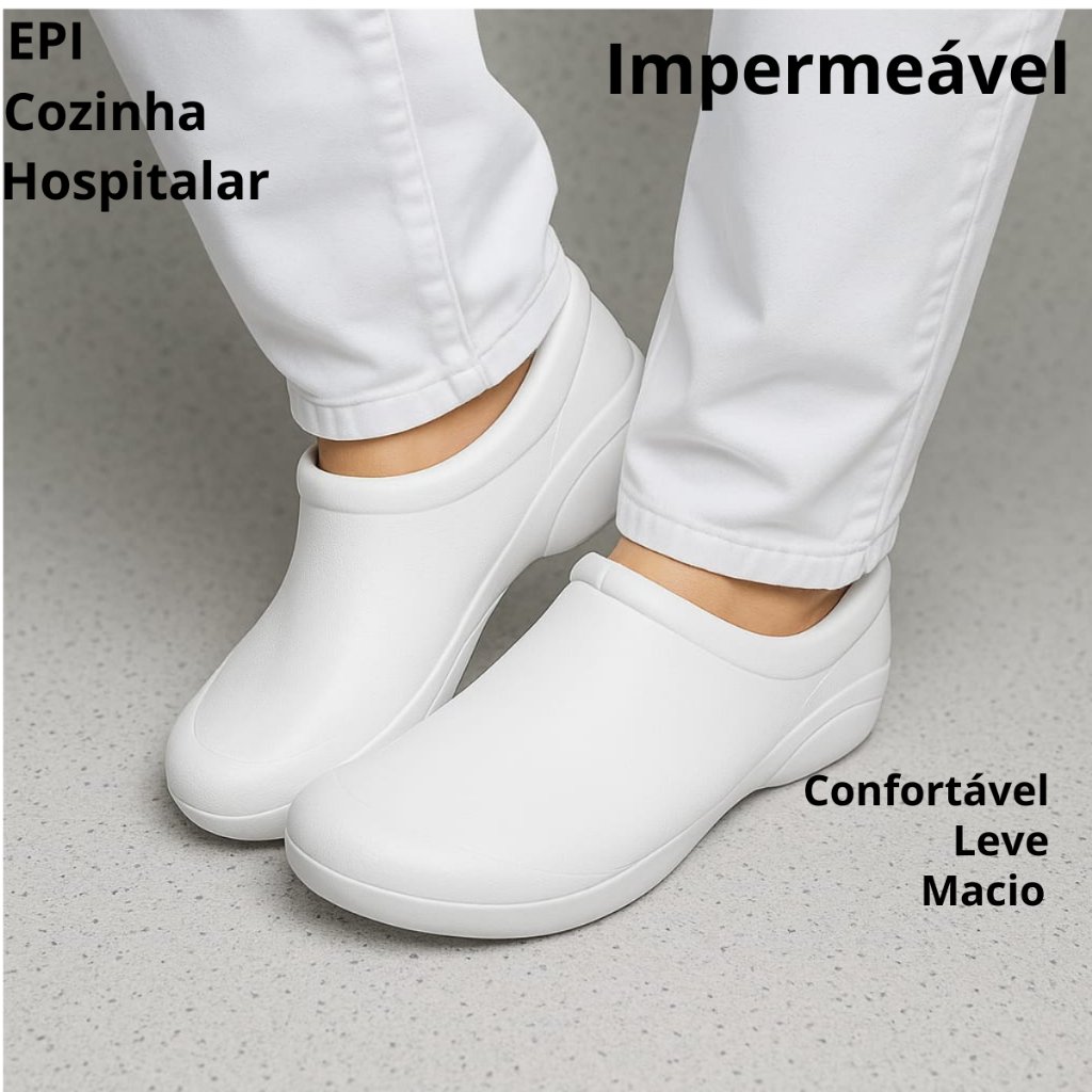 Sapato Enfermeira Fechado Enfermagem Profissional Uniforme Cozinha Babuche Confortável | Shopee Brasil