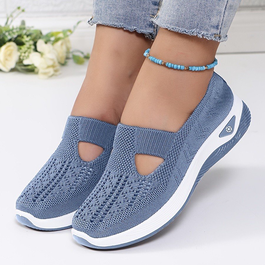 Sapatos femininos de malha respirável, tênis elegantes com cadarço. | Shopee Brasil
