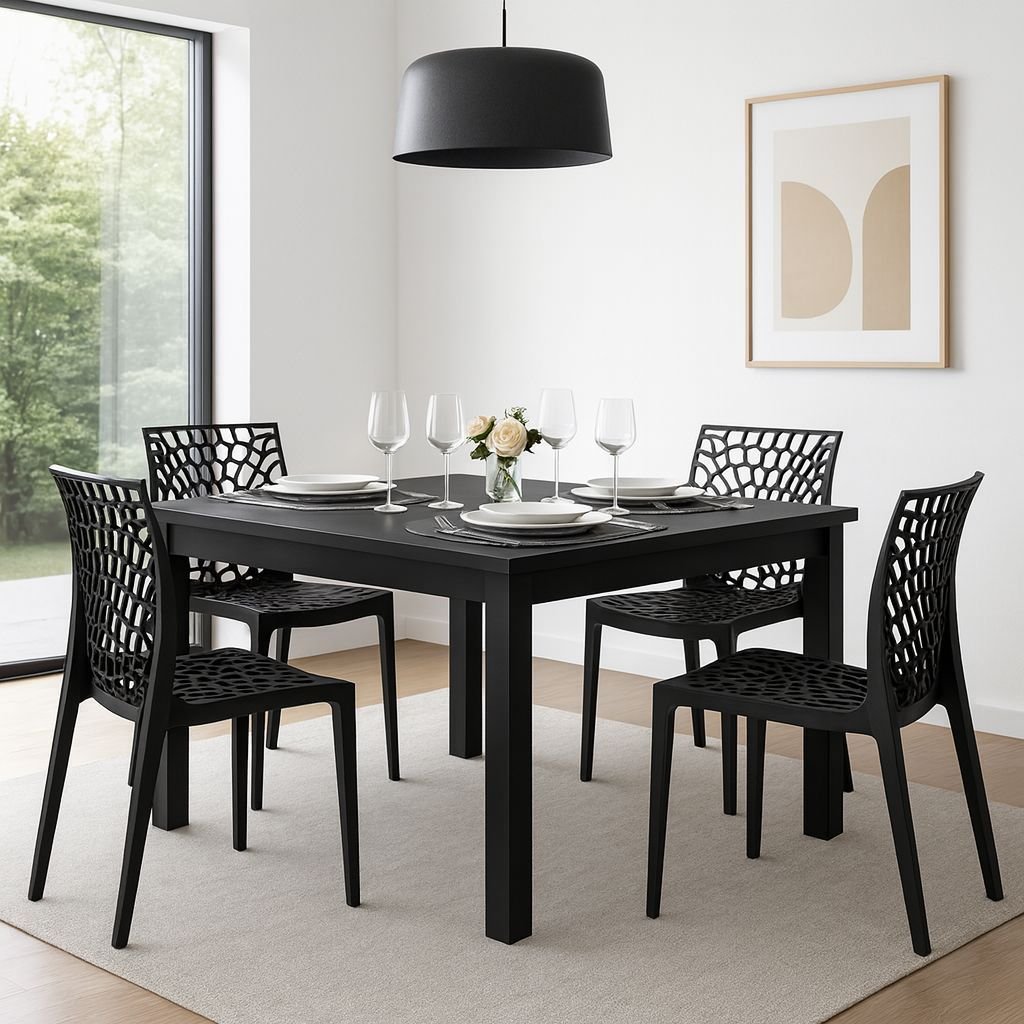 QUEIMA DE ESTOQUE – Mesa de Jantar Quadrada Industrial – Design de Madeira p/ 4 Lugares | Shopee Brasil