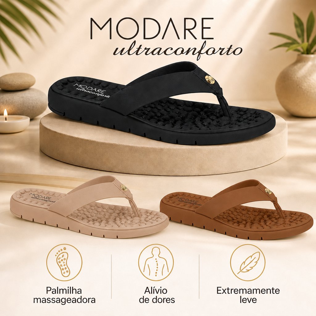 Chinelo Modare Ortopédico Esporão Fascite Palmilha Massageadora | Lançamento ! | Original Modare ! | Shopee Brasil