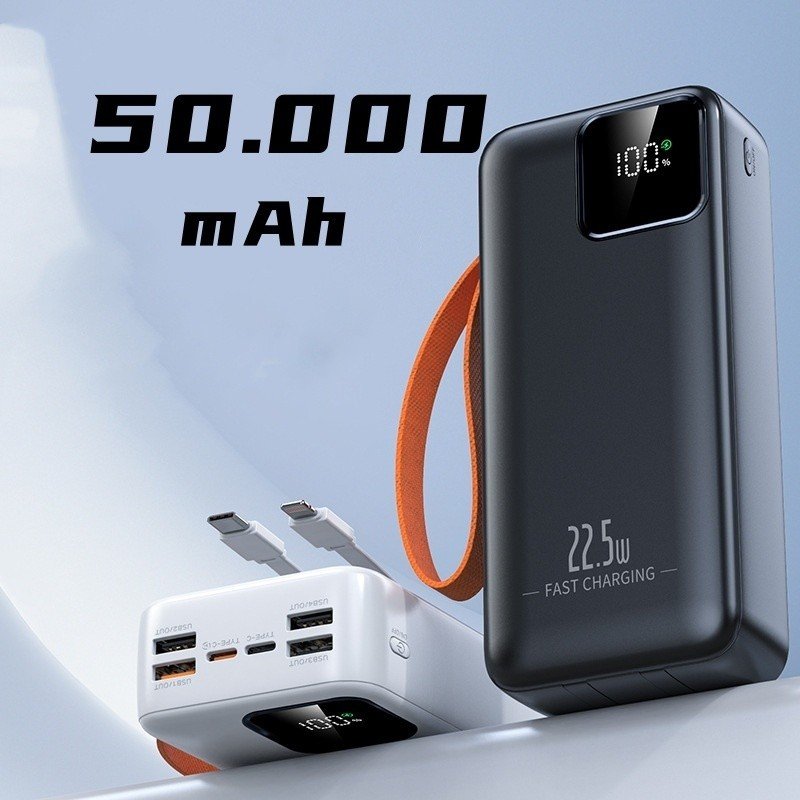 Carregador Portátil grande 50000mah/30000mah/2000mah/10000mah Turbo 22,5W PD carregamento ultrarrápido | Shopee Brasil